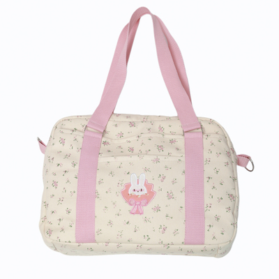 原创粉色碎花制服痛包大容量娃包