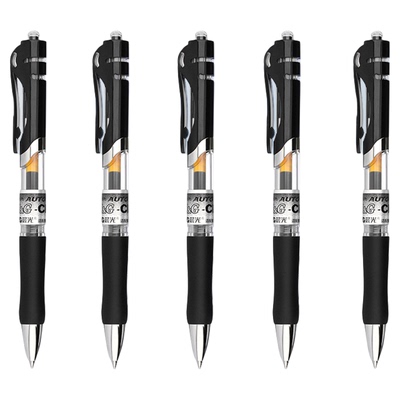 晨光按动中性笔k35速干黑色水笔