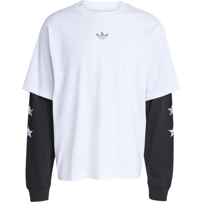 Adidas/阿迪达斯正品三叶草男士日常圆领套头拼接长袖上衣KF1868