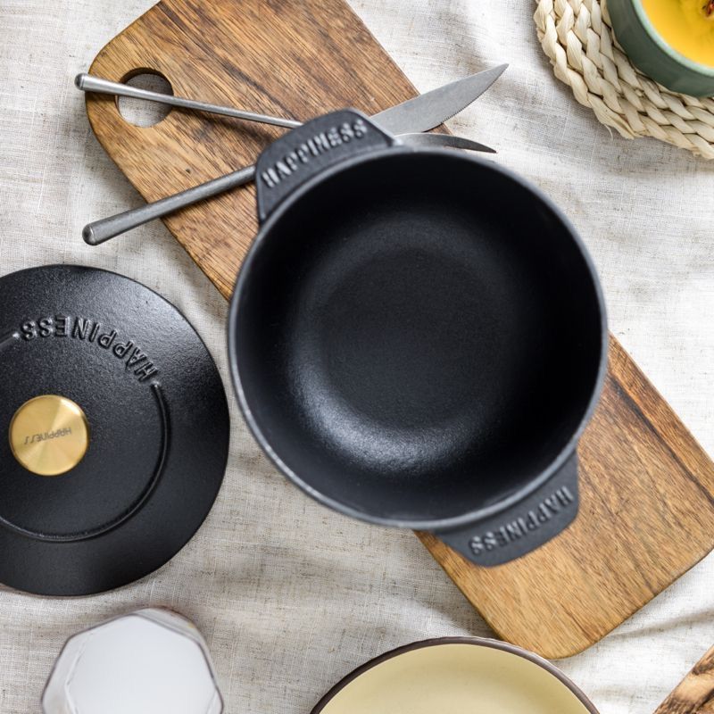 铸铁焖煮锅家用多功能釜饭迷你电磁炉不粘锅涂层无煮粥小汤锅炖锅