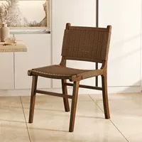 [Резиновое дерево] Высота сиденья 45 см/цвет ореха + веревка кофейного цвета