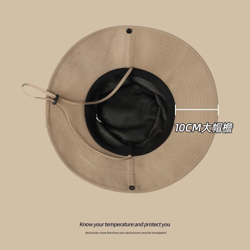 尖货！美式复古西部遮阳帽防晒帽檐大女登山牛仔帽子渔夫帽帽夏季