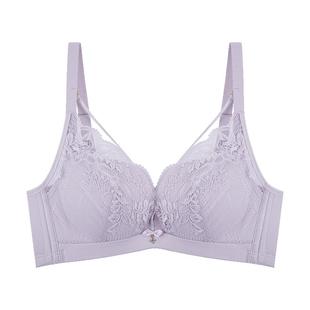 好波大胸显小内衣蕾丝性感舒适薄款无钢圈文胸聚拢透气上托HW2336