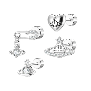 爱心土星星锆石钛钢耳钉高级感小众耳蜗钉耳骨钉独特漂亮别针耳饰