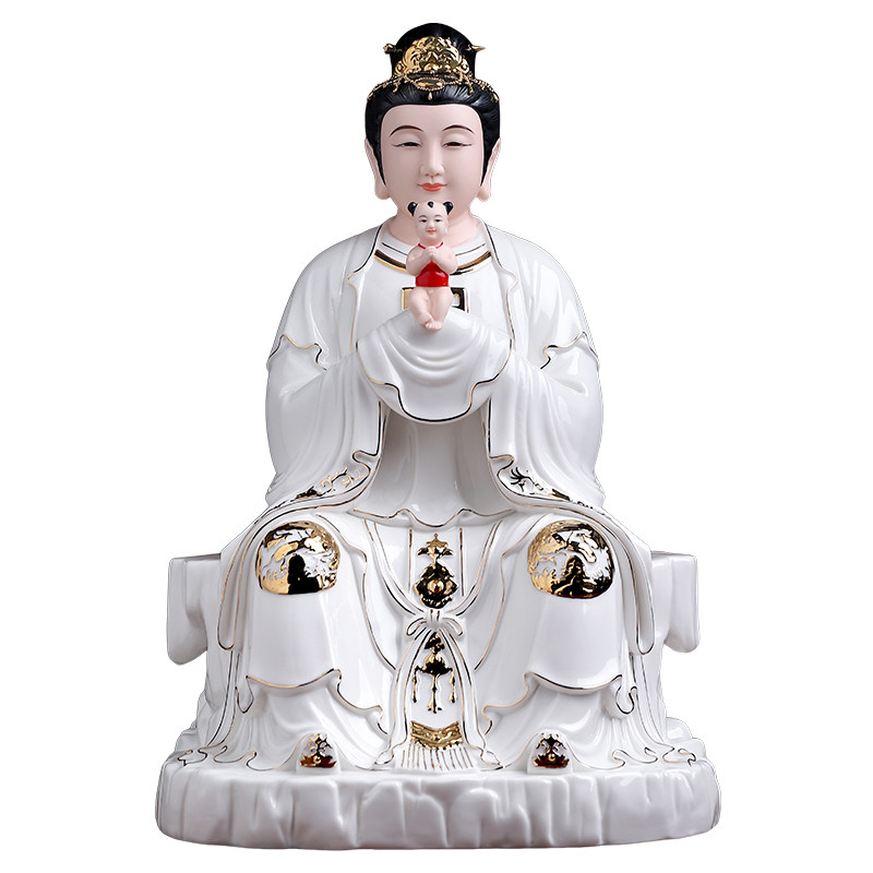 德化白瓷送子娘娘神像陶瓷摆件