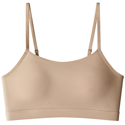 红豆奶丝棉内衣女无钢圈文胸隐形聚拢抹胸打底小背心夏防走光胸罩