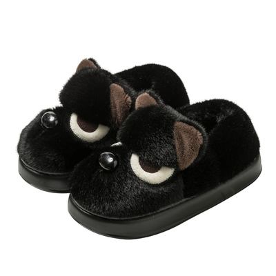 可爱小狗包跟棉鞋女加厚毛绒保暖