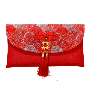 改口红包结婚专用布艺婚礼敬茶一对随份子新婚万元高档大号红包袋