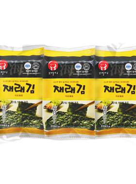 高邦喜 即食传统味海苔(5g*3袋)韩国进口 儿童休闲零食 紫菜包饭