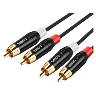 秋叶原双莲花音频线2rca二对二红白梅花插头纯铜信号输出线AV通用DVD电视蓝光机CD功放低音炮音箱音响连接线