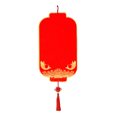 新春万年红宣纸双面手写福卡挂件