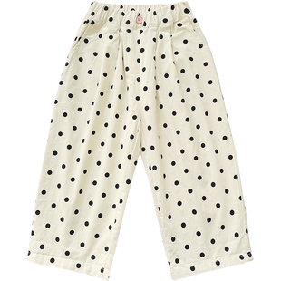 防蚊裤女童裤子薄款2026新款儿童春装女孩波点休闲裤宝宝夏季长裤