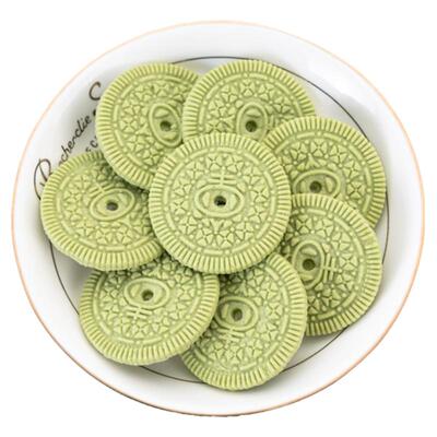 网红绿色饼干蛋糕装饰