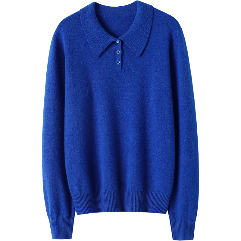 美美的单品！POLO领纯山羊绒衫女纯羊绒毛衣针织打底衫秋冬宽松