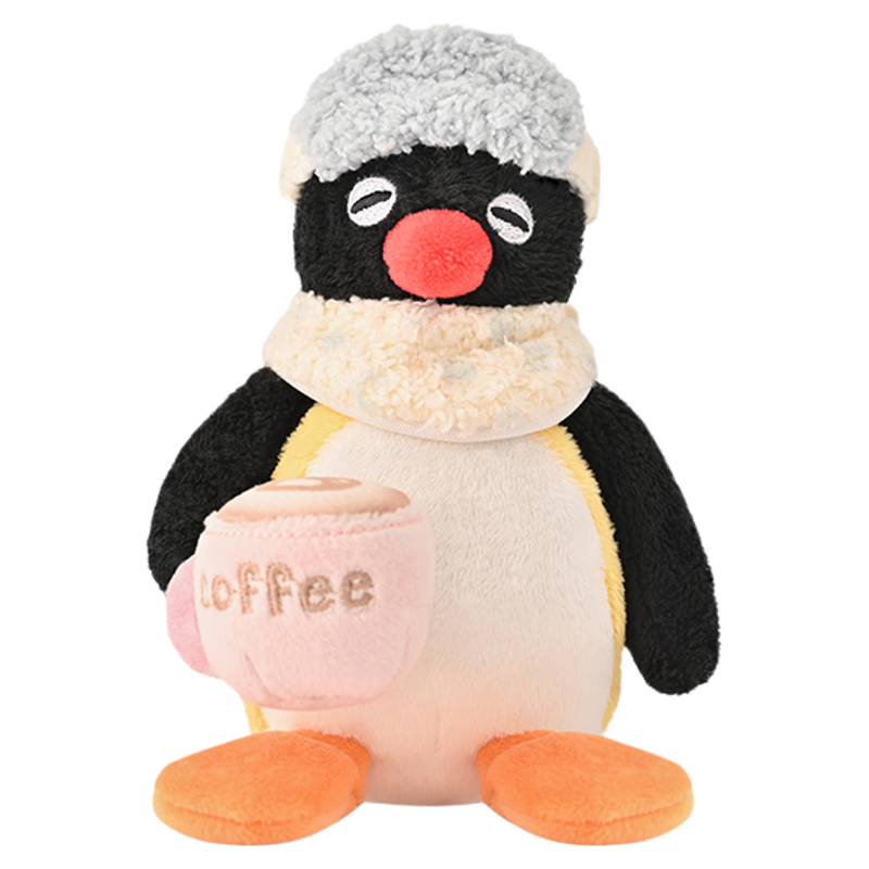 正版山莫pingu企鹅宅家醒神咖啡挂件公仔可爱毛绒小玩偶包挂饰