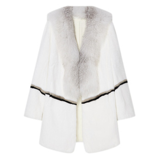 Goodland美地2024年冬季新款千金风狐狸毛领水貂毛皮皮草