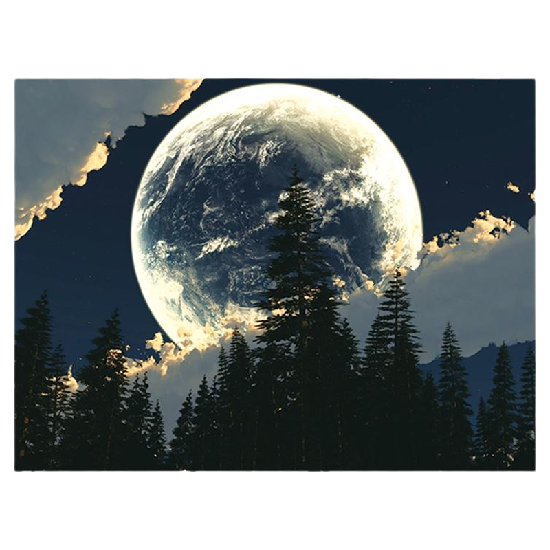 治愈系月球星空背景布ins挂布床头卧室装饰墙布宿舍网红直播挂毯