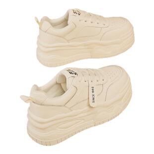 星期六小白鞋女鞋春季新款增高厚底板鞋女士小个子透气运动面包鞋