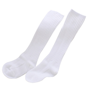 儿童长筒袜香港学生袜子纯棉男童女童全棉高筒白袜公主礼服通学用