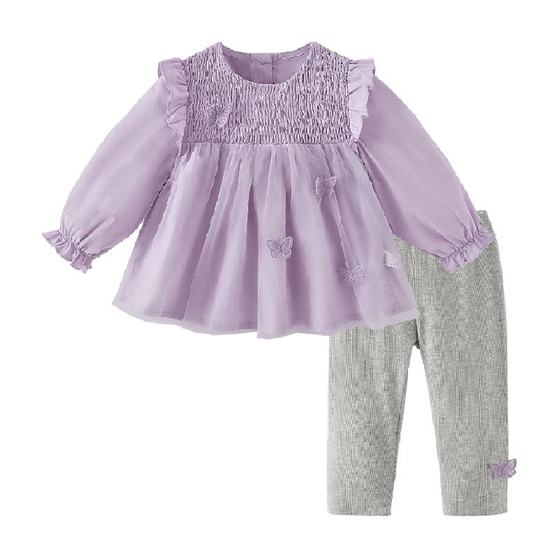 [7A抗菌]女童套装春秋小童洋气两件套儿童公主风童装宝宝秋季衣服