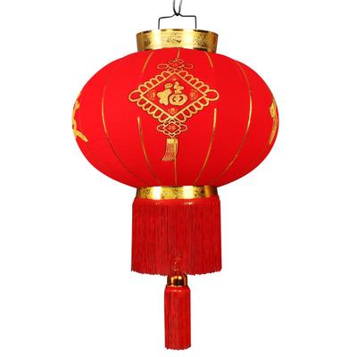 佳节大红植绒阳台灯笼挂饰防水