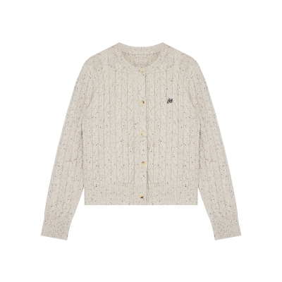 100%美利奴羊毛范洛圆领针织开衫