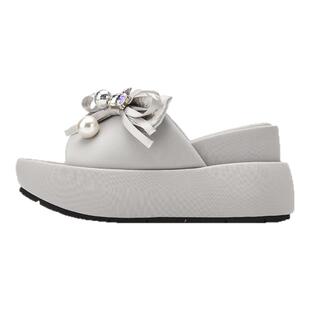 millies妙丽厚底小个子凉拖鞋女夏季外穿蝴蝶结增高不累脚配裙子