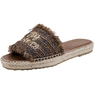 快乐玛丽渔夫鞋女2026夏季新款厚底草编一脚蹬懒人休闲外穿凉拖鞋