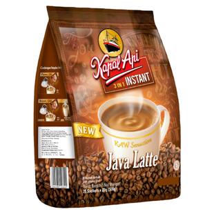 火船三合一爪哇拿铁味香草咖啡印尼三合一原味速溶咖啡袋装2大袋