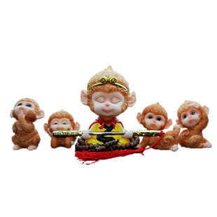 个性汽车摇头公仔车载孙悟空摆件中控台车内创意树脂装饰可搭精油