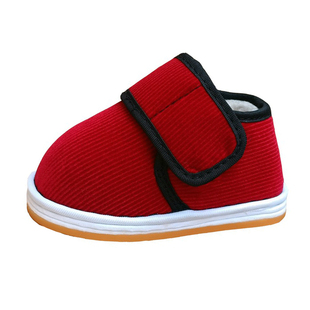 冬季加绒保暖魔术贴千层底手工宝宝棉布鞋 0-5岁婴幼儿童男女软底