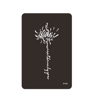 纹身彼岸花镂空图案模板果汁海娜手绘膏纹身贴英文字母蝴蝶玫瑰图