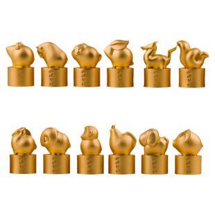 西泠印社定制十二生肖黄铜镀金印章简印姓名刻字机刻印章情侣宝宝周岁本命年情人节纪念日生日新年礼物送礼