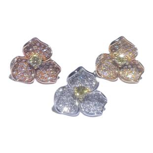 18K金镶嵌钻石高货绳配件单花头手工DIY天然宝石珍珠翡翠珠链隔片