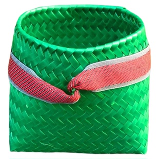 新款塑钢带编织采茶叶篓大号小背篼儿童斜挎杨梅筐蘑菇篮农用鱼娄