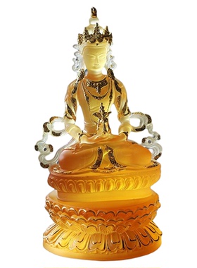 贴金双层琉璃摆放阿弥陀佛莲花