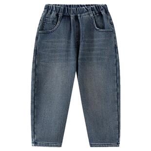 小象汉姆童装男童加绒裤子冬装新款2026儿童牛仔裤加厚保暖长裤潮