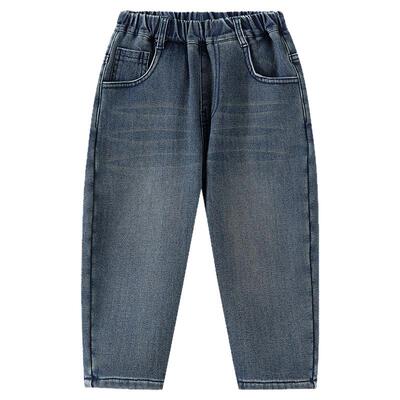 小象汉姆男童冬季加绒牛仔长裤