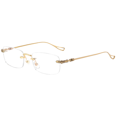 陈都灵同款纯钛无边框眼镜架近视