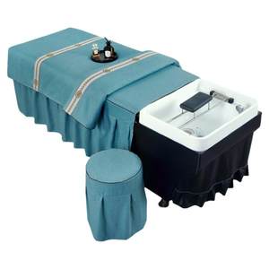 万众家纺泰式洗头床罩套理发美发店专用高档棉麻头疗床罩四件套冬季可定制