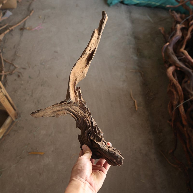 沉木枝条鱼缸造景装饰南美造景柚木紫木条条缸沉骨架弯木批发沉