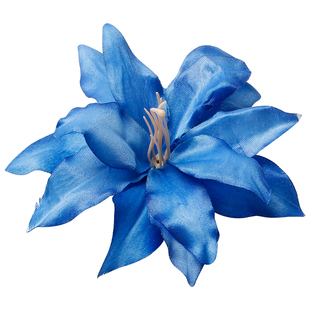 超仙蓝色系百合花朵发夹纯欲氛围感侧边夹复古新中式发卡夹子头饰