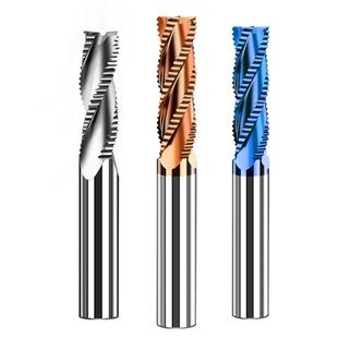 钨钢七彩铝用三刃粗皮刀钢用四刃开粗刀纳米涂层55度65度波刃铣刀