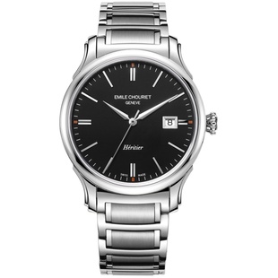 瑞士进口腕表艾米龙官方正品传承系列黑盘钢表带自动机械男士手表