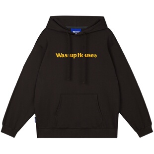 WassupHouse潮牌连帽卫衣男纯棉美式帽衫重磅休闲情侣装宽松外套