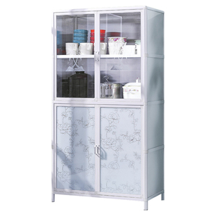 餐边柜简约家用碗柜铝合金碗筷收纳柜茶水柜农村防潮橱柜储物柜