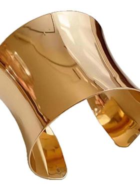 欧美光面金色开口手镯臂环