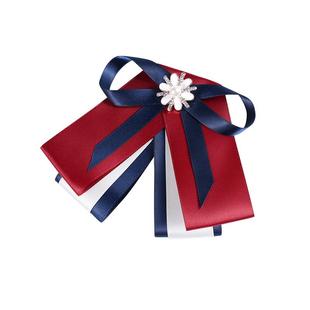 领花女职业银行领结酒店衬衫邮储电信农行工作服红色头花套装配饰