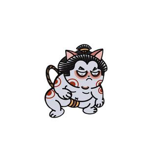 原创 相扑猫 浮世绘 珐琅彩胸章别针徽章胸针领针冰箱贴 文艺礼物