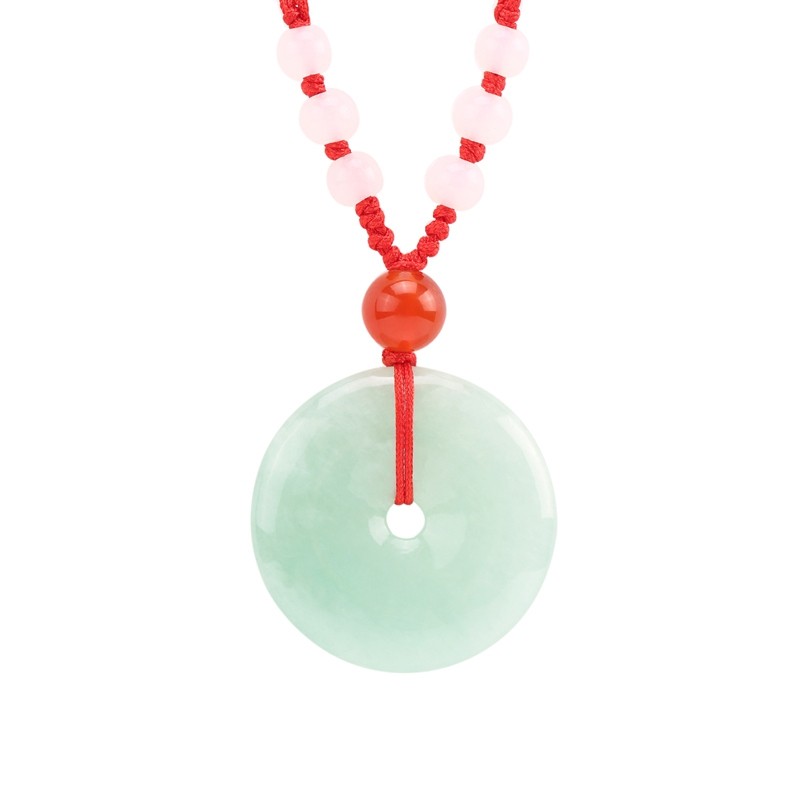 天然A货翡翠平安扣玉扣缅甸吊坠玉佩珠宝怀古玉坠项链男女款玉石